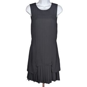 Les Petites Sacha Sleeveless Sheath Dress with Pleated Hem Black Size 36